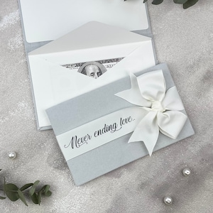 Personalisierter Geschenk Geld Umschlag mit Wunschkarte - Never Ending Love | Geldhalter für Bargeld mit Notizkarte im Inneren
