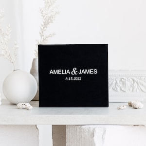 Black Wedding Album With White Lettering, Instax Picture Album, Personalized Photo Guest Book, Instax Wedding Book, Photo Booth Album
