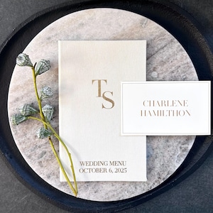 Klassiek trouwmenu, boekjes trouwmenu, gepersonaliseerde map trouwmenu, boekjes trouwmenu met kaarten, decoratie bruiloftsdiner