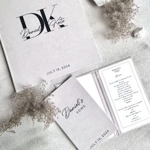Personalisierte Hochzeit Celebrant Ordner mit Gelübde | A4 Zeremonie-Buch für Offiziantinnen und Lesungen |  Maßgeschneiderte Zelebrant-Ordner | Hochzeits-Booklet