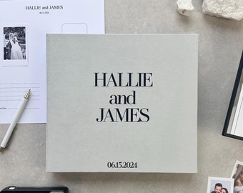Personalized Wedding Guest Book with Instax Photo Place: Elegant Keepsake Album