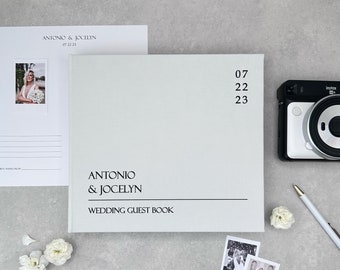 Wedding Album With Black Lettering, Personalized Photo Guest Book, Instax Wedding Book, Photo Booth Album