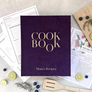 Livro de receitas feito à mão | Rezeptbuch | Pasta de livro de receitas personalizada | Ideia de presente de culinária para a mãe | Organizador de receitas personalizado