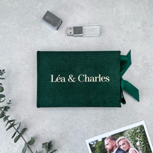 Personalized USB Flash Drive Case, Mini USB Box - Wedding Photography Packaging, Custom USB Box