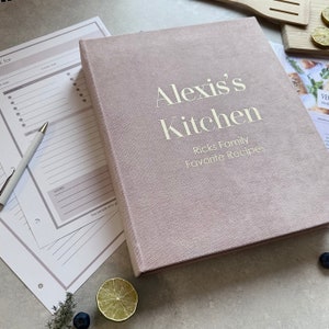Raccoglitore per ricette personalizzato, libro di cucina, raccoglitore ad anelli A4 personalizzato con 4 maniche, raccoglitore con copertina rigida, libro per organizzare le ricette, regalo di cucina