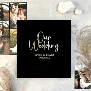 Large Custom Wedding Photo Album, Personalized Photo Album with Sleeves for 4x6 Photos, Wedding Memories Holder, Gift for Newlyweds