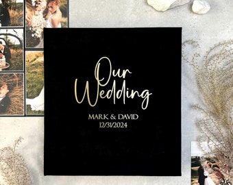 Grand album photo de mariage personnalisé, album photo personnalisé avec pochettes pour photos 4 x 6, support pour souvenirs de mariage, cadeau pour jeunes mariés