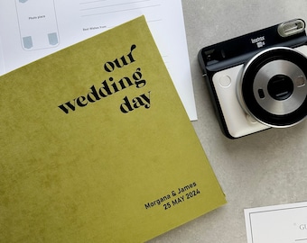 Wedding Album With Black Lettering, Personalized Photo Guest Book, Instax Wedding Book, Photo Booth Album