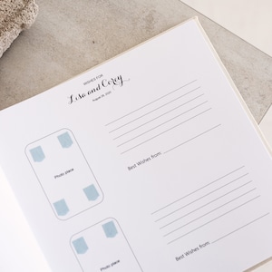 Ivory Polaroid Guestbook With Matte Rose Gold Lettering | Personalized Wedding Album For Instax Photos