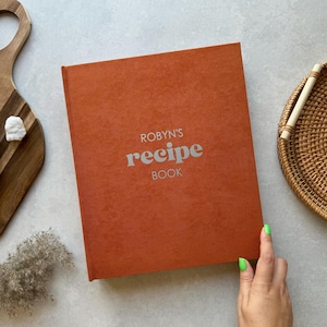 Pasta de receitas personalizada, livro de receitas personalizado, presente perfeito para amantes da gastronomia, pasta de receitas A4, presente de culinária para ela, pasta de 4 argolas