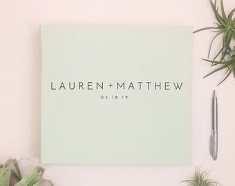 Light Gray Personalized Instax Photo Guestbook With Black Lettering