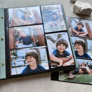 Gepersonaliseerde moderne fotoalbum met mouwen tot 4x6 foto's, inschuifbaar familiefotoalbum, kinderfotoalbum, herinneringen fotoalbum afbeelding 4