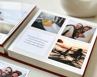 Zelfklevend reisboek, gepersonaliseerd herinneringsboek voor koppels, groot familiefotoalbum