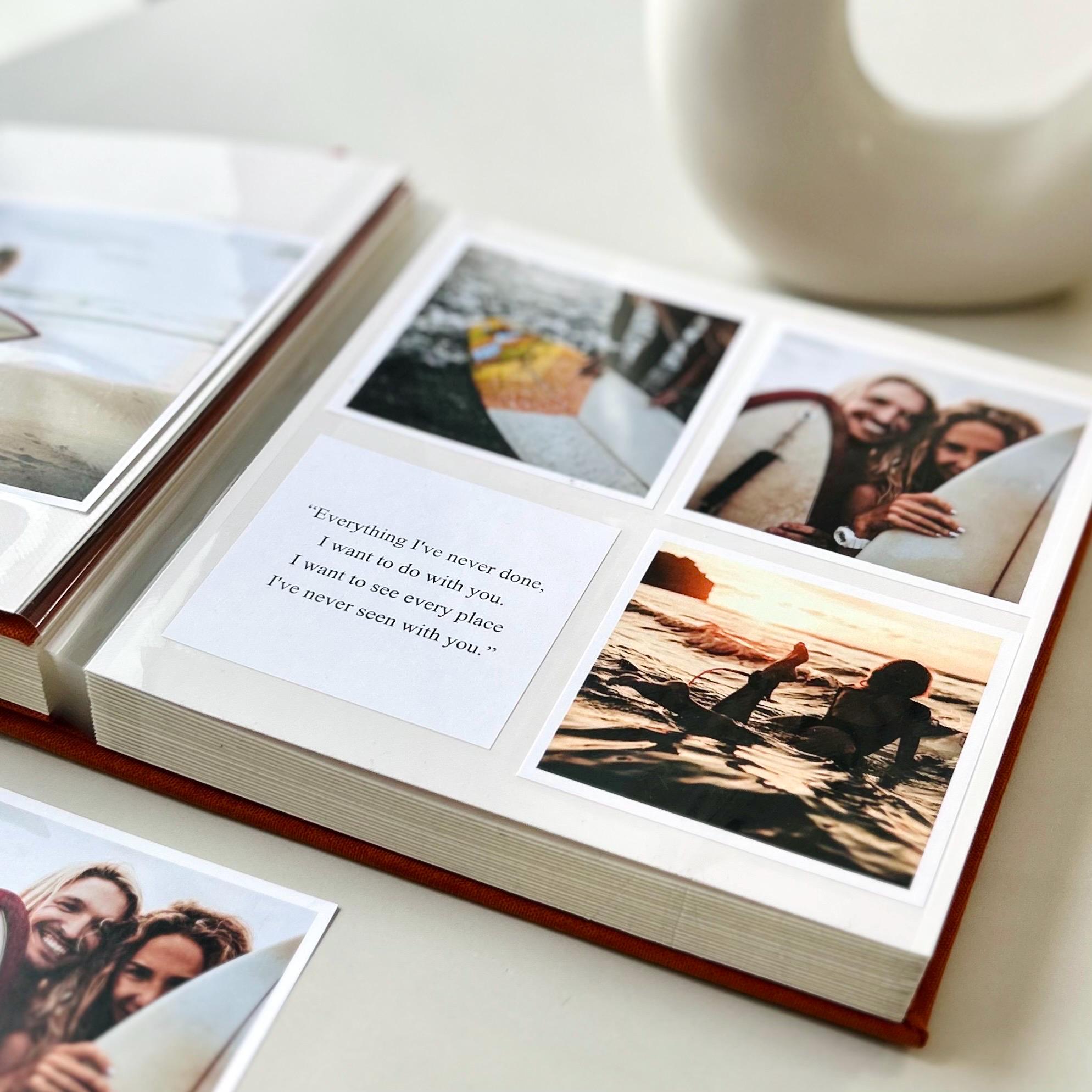 Self Adhesive Travel Scrapbook, Personalized Couple Memory Book, Large ...
