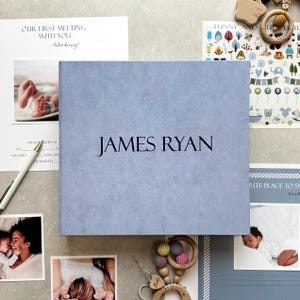 First Year Baby Book | Blue Baby Album | Modern Baby Memory Book Journal | Baby Shower Gift | Baby Book | 5 Year Baby book | Best Gift Mom