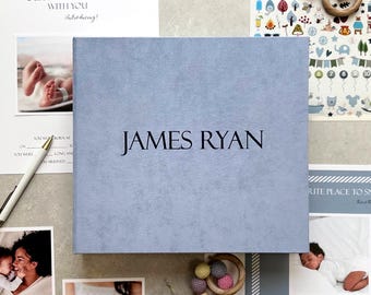 Libro de recuerdos personalizado para bebés / Álbum moderno para fotos y momentos importantes de los primeros 5 años del bebé