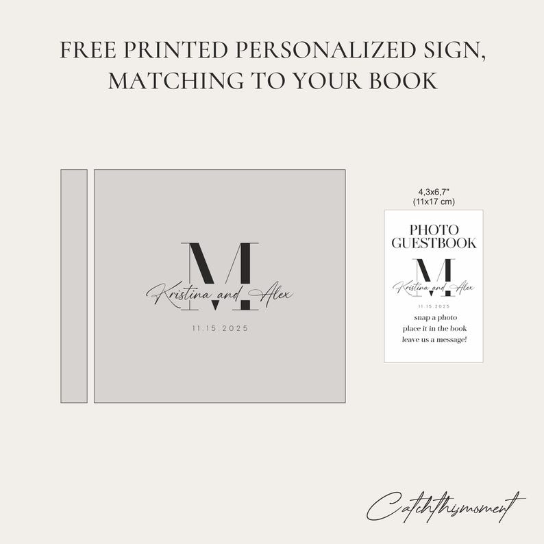 Instax Wedding Guest Book With Copper Lettering, Personalized Photo Guest Book, Instax Wedding Book, Photo Booth Album bild 11