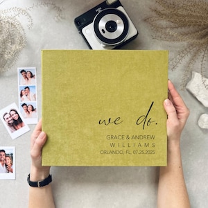 Personalized Wedding Photo Guest Book Wedding, Wedding Photo Album for All Instant Film Mini Wide Square + FREE Printed Wedding sign in