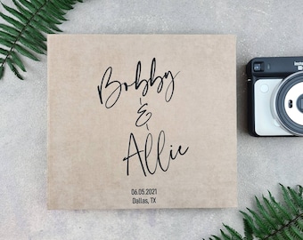 Wedding Album As Guest Book With Black Lettering, Personalized Photo Guest Book, Instax Wedding Book, Photo Booth Album