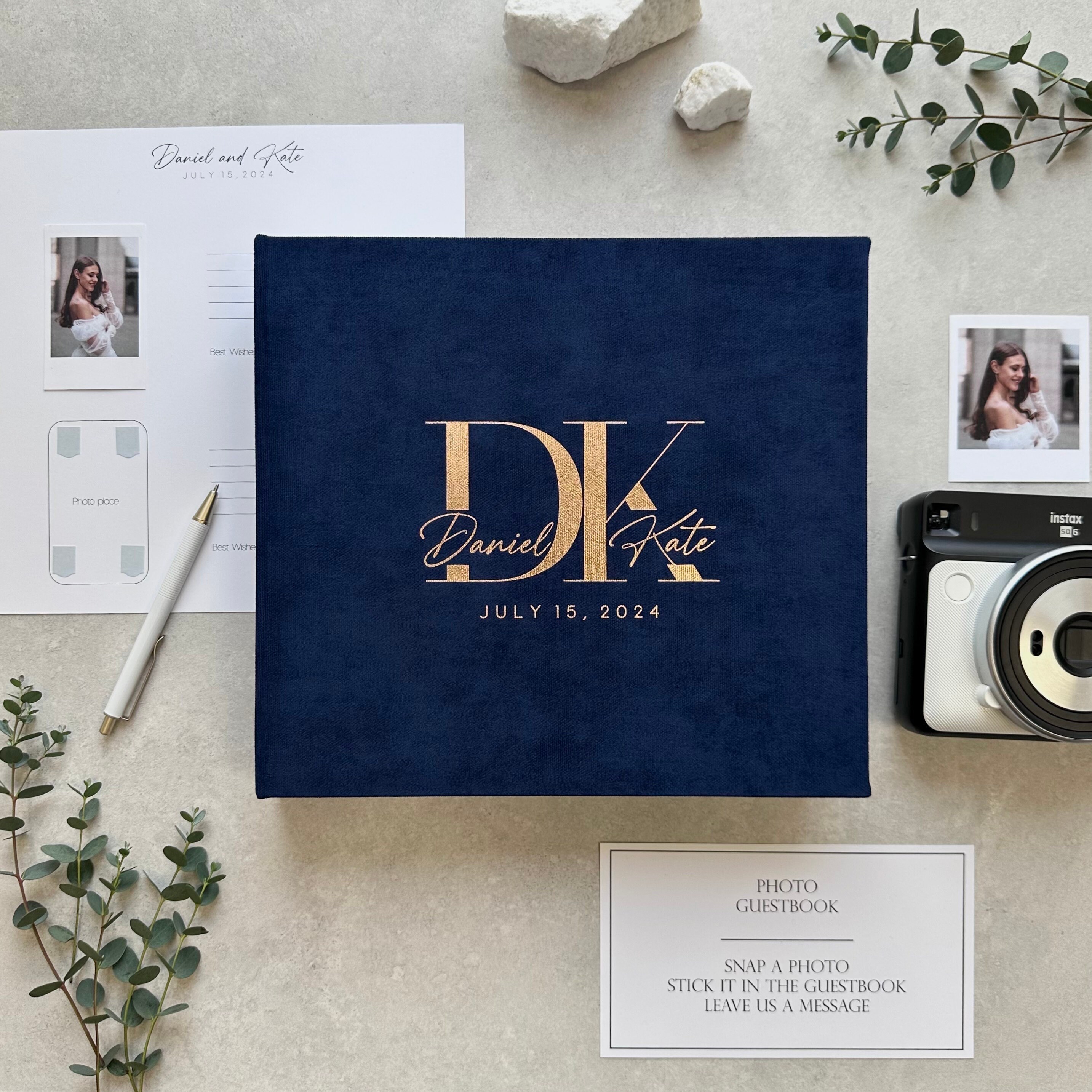 Album Fotografico In Lino 60 Pagine - Scrapbook 26.5x21cm, Per Ricordi, Matrimoni, Compleanni (Blu) - Foto 7