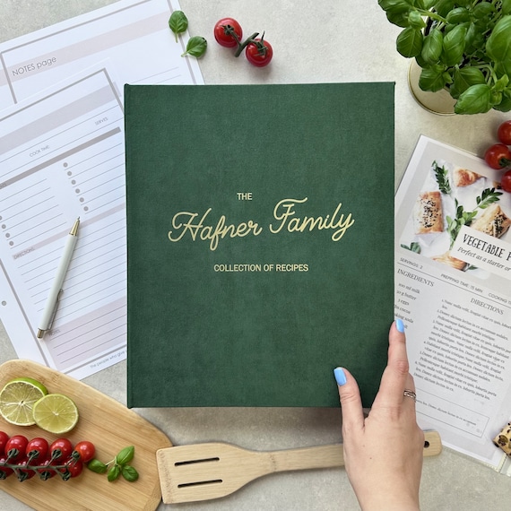 Personalised Blank Recipe Book Binder, Custom Cookbook, Cooking Gift For Christmas