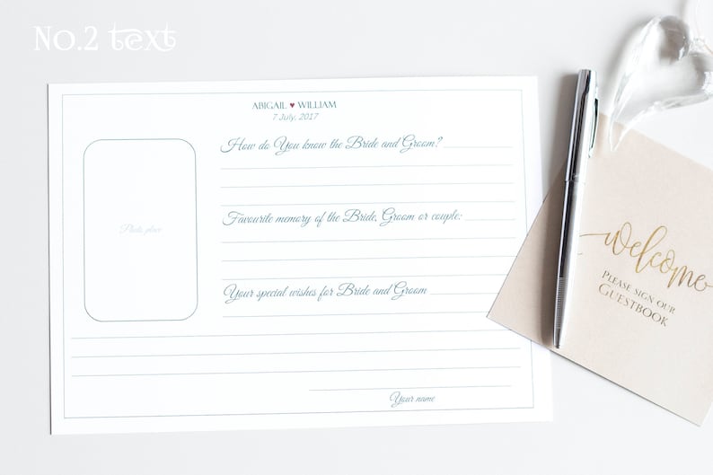 Set of Wedding Photo guest book with wedding advice cards | Etsy