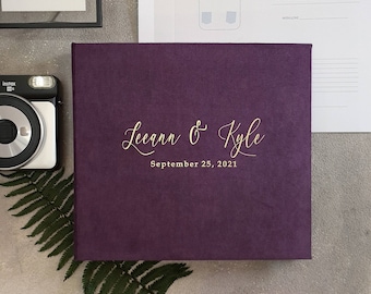 Libro de firmas de fotos de boda de terciopelo: Álbum Instax para todas las fotos instantáneas, mini, ancho, cuadrado