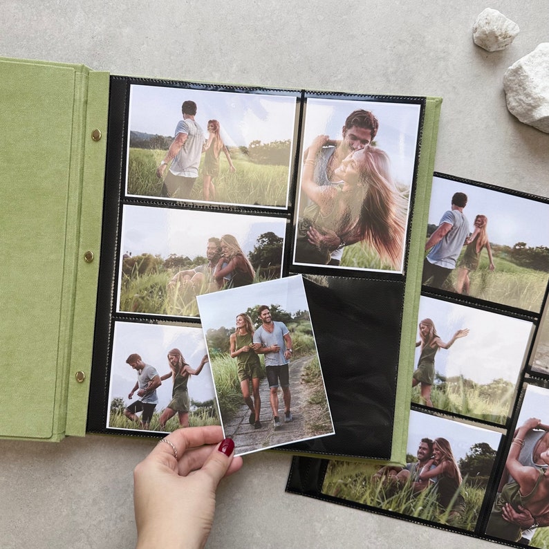 Extra Large Wedding Slip-In Photo Album for 4x6 Photos Personalized Photo Album with Sleeves Custom Travel Photo Album Big PHOTOALBUM image 3