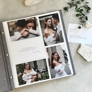 Personalized Wedding Photo Album, Slip in Family Photo Album, Couple Photo Album With Sleeves up to 4x6 Photos