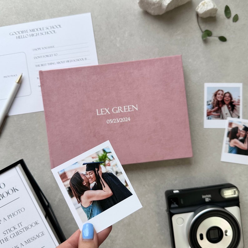Personalized Graduation Guest Book As Gift Graduation Party Gift Memory guest book Instax wishes book Graduation Wishes Book image 3