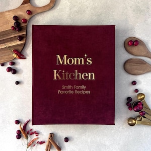 Pasta de receitas personalizada, livro de receitas, organizador de receitas com capas, pasta personalizada de 3 ou 4 argolas, melhor presente de culinária para a mãe nos EUA