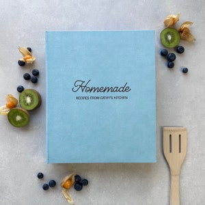 Pasta de receitas personalizada, livro de receitas, pasta personalizada A4 de 4 argolas com capas, pasta de capa dura, livro organizador de receitas, presente de culinária