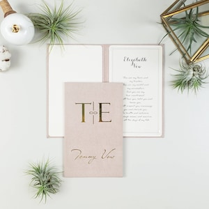 Personalized Wedding Vow Books, Set of 2 Dusty Pink Vow Books, Custom Vow Books, Wedding Vows Booklets | His and Her vow books