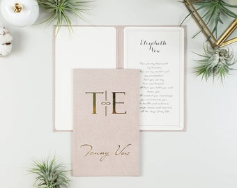 Personalized Wedding Vow Books, Set of 2 Dusty Pink Vow Books, Custom Vow Books, Wedding Vows Booklets | His and Her vow books