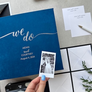 Libro degli ospiti personalizzato per matrimonio con buste per foto Instax e Polaroid ® con biglietti di auguri e consigli, libro degli ospiti personalizzato per foto di matrimonio