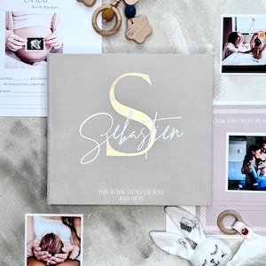 Personalized First Year Baby Memory Book | First Year Baby Book | 5-Year Baby Book | Modern Baby Album | Baby Shower Gift | Keepsake Book