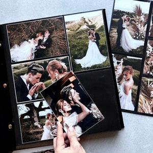 Personalized Custom Couple Photo Album With Sleeves up to 4x6 Photos, Slip in Family Photo Album, Wedding album image 8