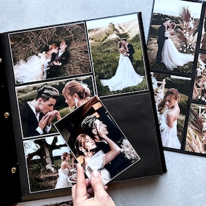 Personalized Custom Couple Photo Album With Sleeves up to 4x6 Photos, Slip in Family Photo Album, Wedding album image 8