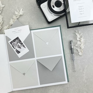 Enveloppe de mariage personnalisée moderne / Cartes de souhaits et de conseils / Idées de livres d'or personnalisés, livre de conseils de mariage / Album de mariage