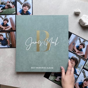 Personalized Modern Photo Album With Sleeves up to 4x6 Photos, Slip in Family Photo Album, Childhood Photo Album, Memories Photo Album image 6