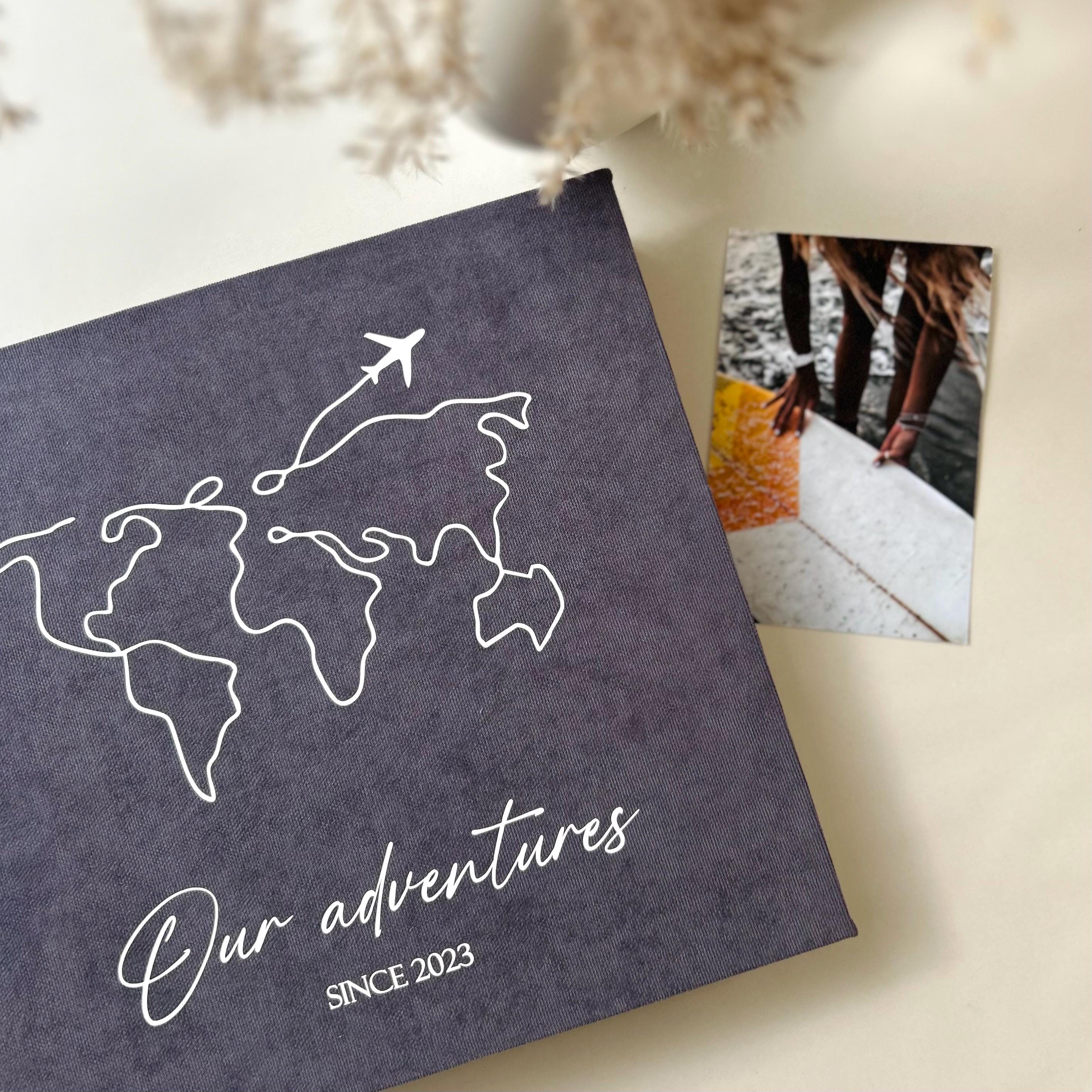 Self Adhesive Travel Scrapbook, Personalized Couple Memory Book, Large ...