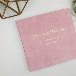 Wedding Album With Matte Gold Lettering, Personalized Photo Guest Book, Instax Wedding Book, Photo Booth Album image 2