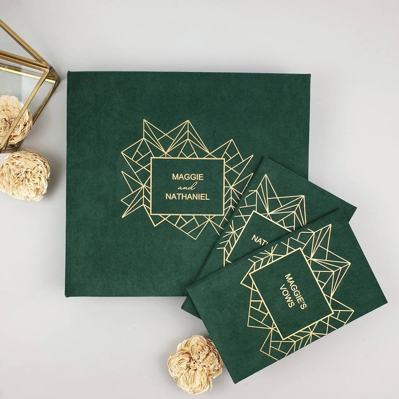 Set Of Wedding Guest Book With 2 Vow Books | Alternative Guest Book | Photo Booth Guest Book | Unique Wedding Guest shops Book | Instax Album