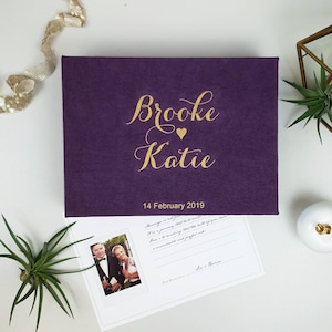 Libro de visitas fotográfico para la recepción de bodas: alternativa: tarjetas con preguntas, actividad interactiva para bodas, libro de ideas para bodas: tarjetas con consejos y caja