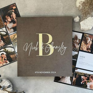 Large Custom Wedding Photo Album, Personalized Photo Album with Sleeves for 4x6 Photos, Wedding Memories Holder, Gift for Newlyweds