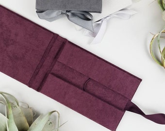 Caja USB de tela personalizada con cinta – Embalaje para fotografía de bodas