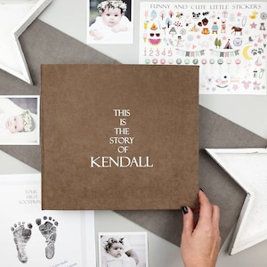 First Year Baby Memory Book As Modern Baby Shower Gift, Gift For New Mom, Personalized Baby Book, Story Of You