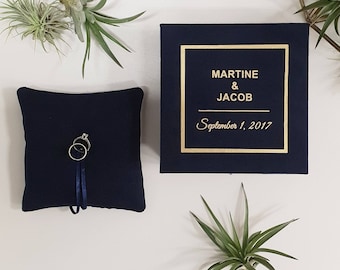 Custom Ring Bearer Box with pillow | Personalized Wedding Box for Ceremony