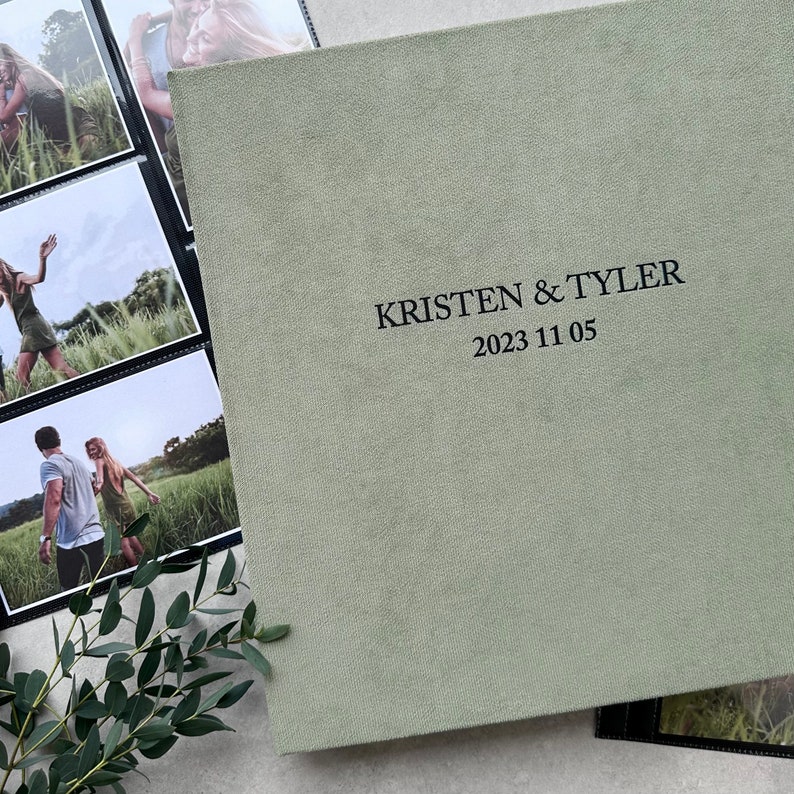 Personalized Custom Couple Photo Album With Sleeves up to 4x6 Photos, Slip in Family Photo Album, Wedding album imagem 6