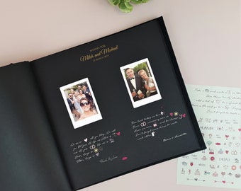 Black Wedding Album, Instant Guest Book, Black Pages, Instax Picture Album, Birthday Album, Wedding Instax Book